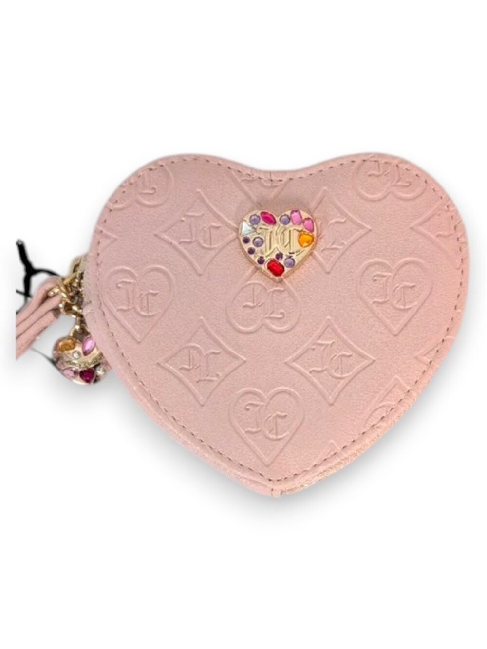 Juicy Couture Pink Clay Heart Coin Pouch Wristlet NWT